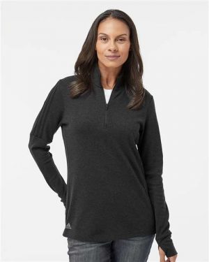 Adidas Women's 3-Stripes Quarter-Zip Sweater - Image 2