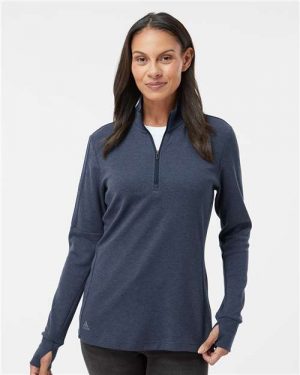 Adidas Women's 3-Stripes Quarter-Zip Sweater - Image 3