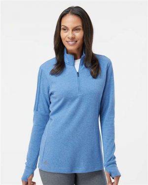 Adidas Women's 3-Stripes Quarter-Zip Sweater - Image 4