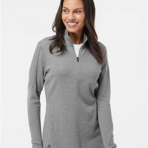 Adidas Women's 3-Stripes Quarter-Zip Sweater