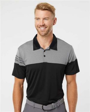 Adidas Heathered 3-Stripes Colorblocked Polo - Image 2