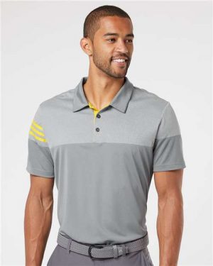Adidas Heathered 3-Stripes Colorblocked Polo - Image 6
