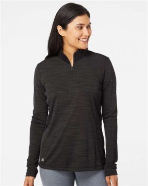 Adidas Women's Lightweight Mélange Quarter-Zip Pullover - Image 2