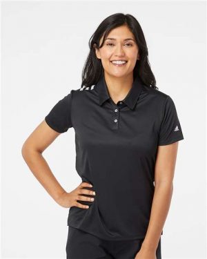 Adidas Women's 3-Stripes Shoulder Polo - Image 3