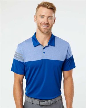 Adidas Heathered 3-Stripes Colorblocked Polo - Image 4