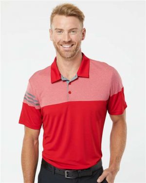 Adidas Heathered 3-Stripes Colorblocked Polo - Image 5