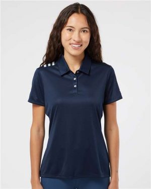 Adidas Women's 3-Stripes Shoulder Polo - Image 4