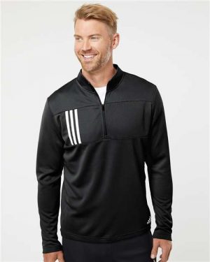 Adidas 3-Stripes Double Knit Quarter-Zip Pullover - Image 2