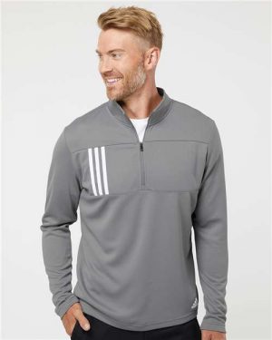 Adidas 3-Stripes Double Knit Quarter-Zip Pullover - Image 3