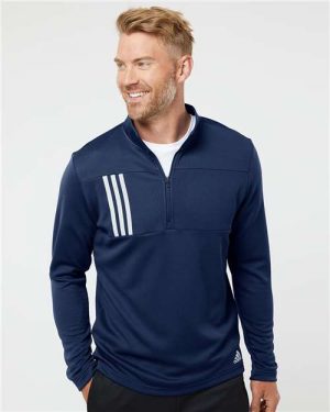 Adidas 3-Stripes Double Knit Quarter-Zip Pullover - Image 5