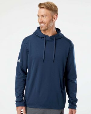 Adidas Textured Mixed Media Hooded Sweatshirt - Image 4