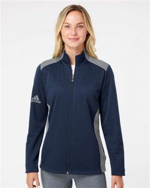 Adidas Women's Textured Mixed Media Full-Zip Jacket - Image 3
