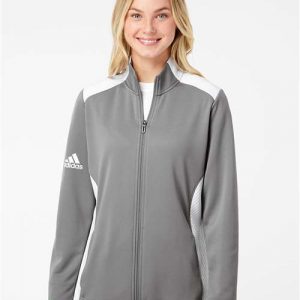 Adidas Women's Textured Mixed Media Full-Zip Jacket