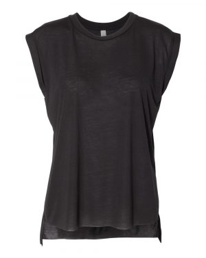 Bella + Canvas Women’s Flowy Rolled Cuffs Muscle Tee