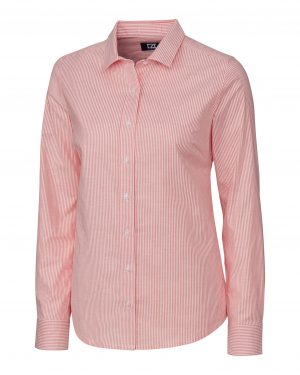 Cutter & Buck Stretch Oxford Stripe Womens Long Sleeve Dress Shirt - Image 2