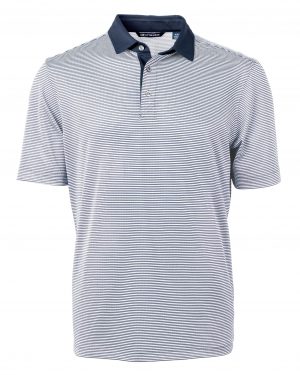 Cutter & Buck Virtue Eco Pique Micro Stripe Recycled Mens Polo - Image 3