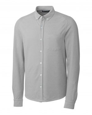 Cutter & Buck Advantage Tri-Blend Pique Long Sleeve Knitted Mens Button Down - Image 3