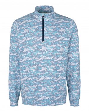Cutter & Buck Traverse Camo Print Stretch Quarter Zip Mens Pullover - Image 4