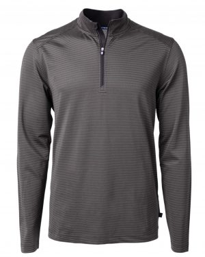 Cutter & Buck Virtue Eco Pique Micro Stripe Recycled Mens Quarter Zip - Image 3