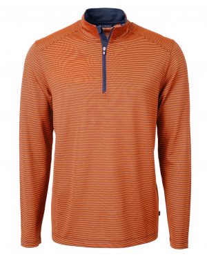 Cutter & Buck Virtue Eco Pique Micro Stripe Recycled Mens Quarter Zip - Image 4
