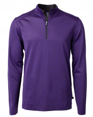 Cutter & Buck Virtue Eco Pique Micro Stripe Recycled Mens Quarter Zip - Image 5