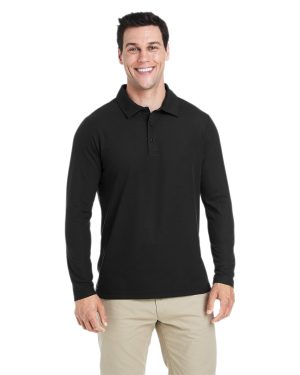 Core 365 Men's Fusion ChromaSoft™ Long-Sleeve Pique Polo - Image 3