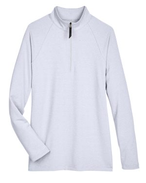 Devon & Jones CrownLux Performance™ Ladies' Clubhouse Micro-Stripe Quarter-Zip - Image 2